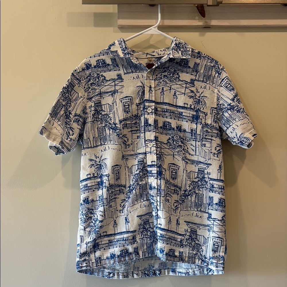 Blue and White Men's Shirt Common People Shirt